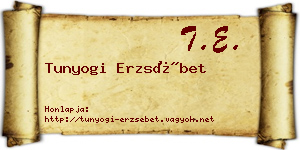 Tunyogi Erzsébet névjegykártya