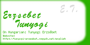 erzsebet tunyogi business card